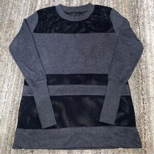 Charcoal and Black Women's Mesh Long sleeve Shirt Gothic (7)